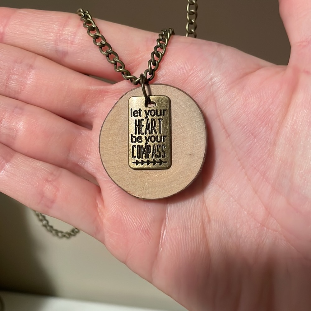 2 for $32 / “Let your heart be your compass” necklace